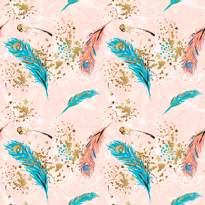 پترن پر های صورتی | گرافیک با طعم تربچه