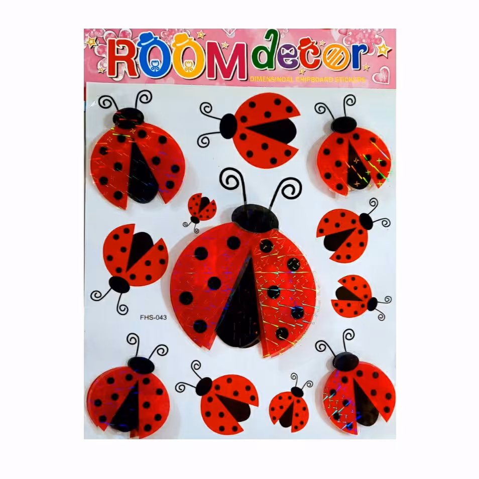 استیکر دیواری سه بعدی طرح کفشدوزک