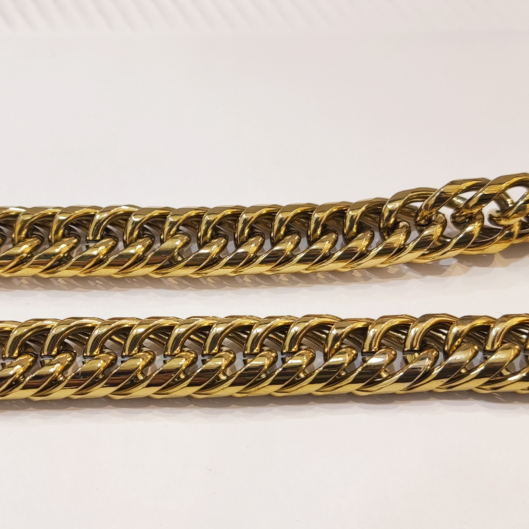 زنجیر کارتیر بافت دوبل گرد طلایی 11میل