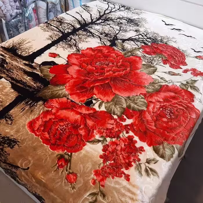 پتو دو نفره شادیلون تک رنگ و گلدار