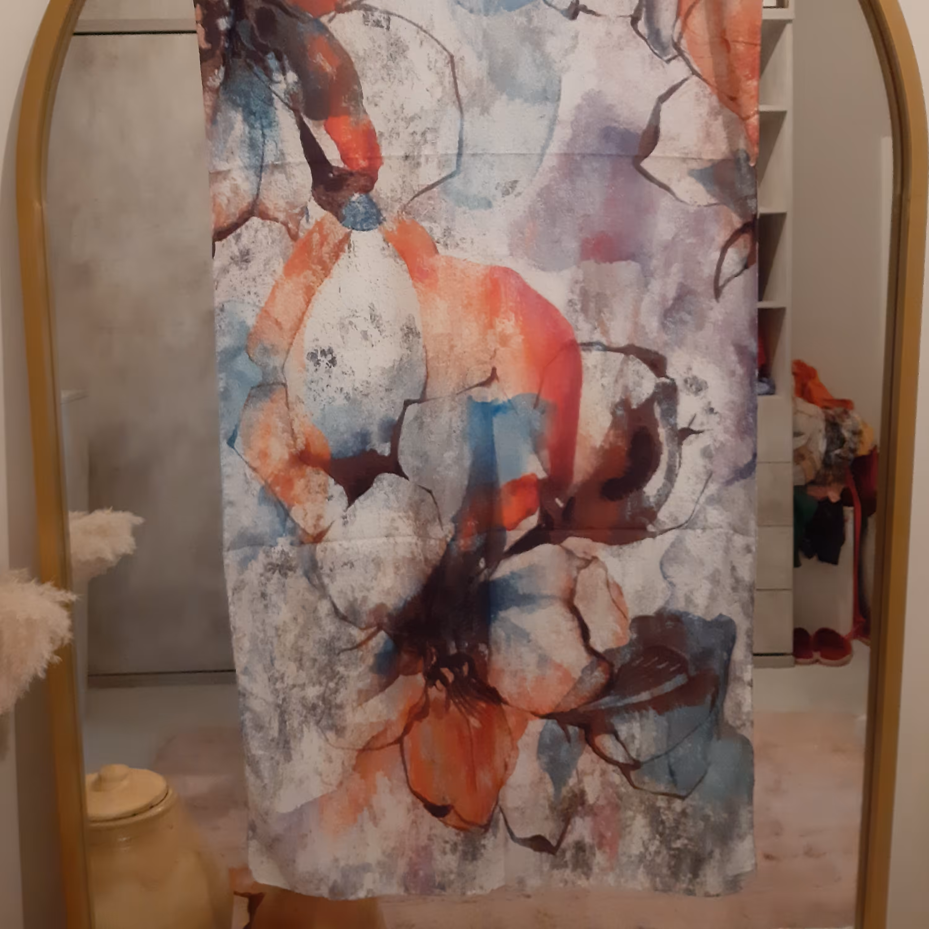 شال نخی طرح گل