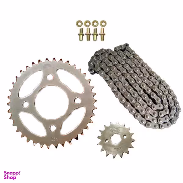 ست دنده زنجیر موتورسیکلت راپیدو کد GA01 مناسب برای هوندا 125cc مجموعه 4 عددی