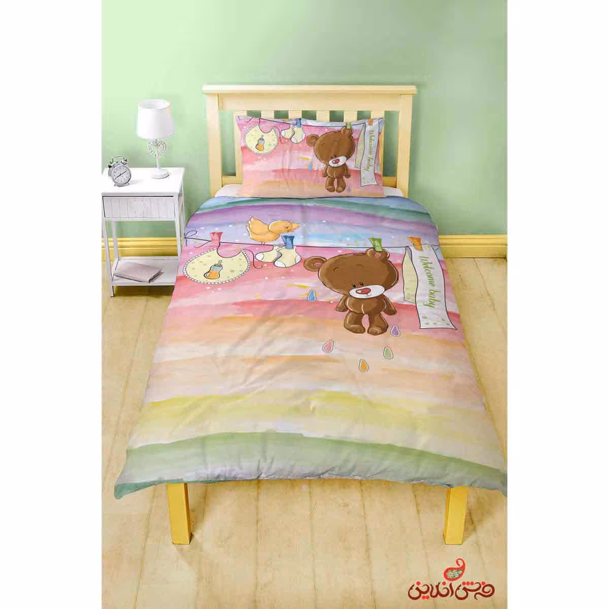روتختی سه بعدی کودک طرح خرس و بند رخت کد 2022