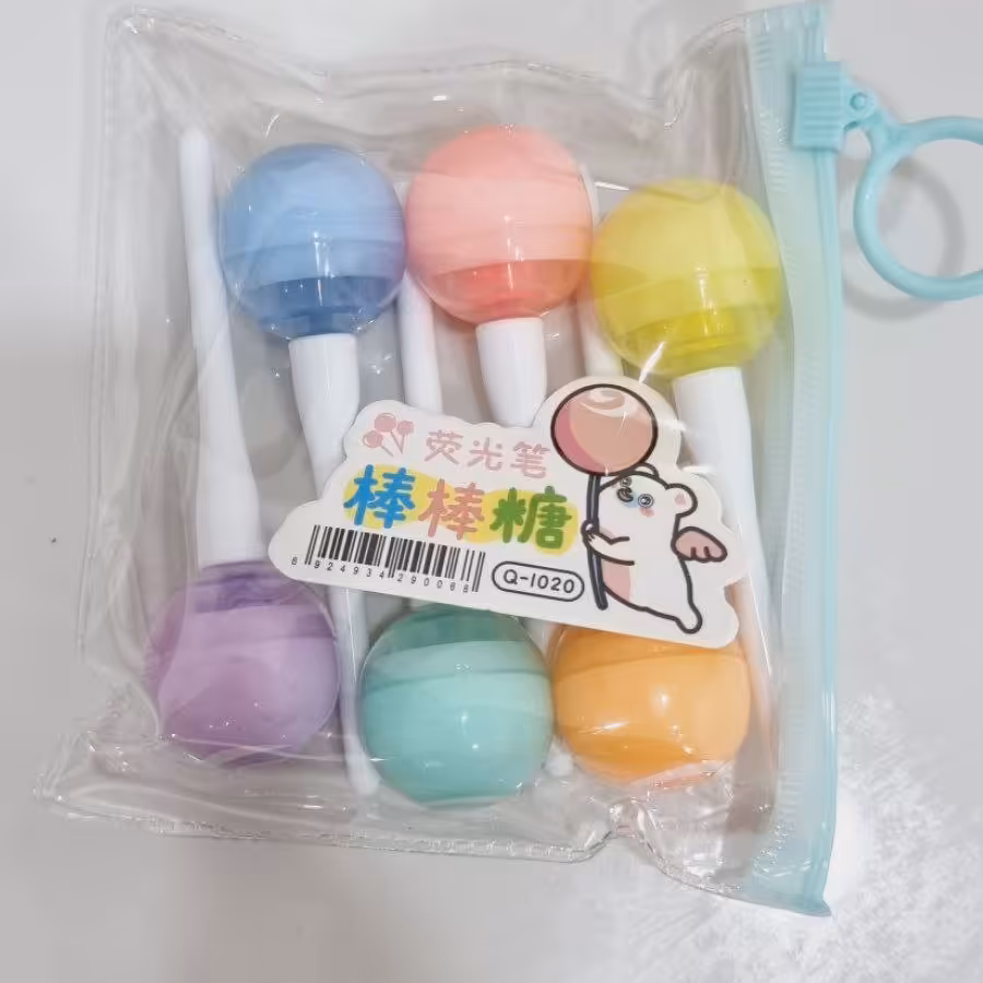 ماژیک هایلایت آبنبات 6 رنگ به همراه پک