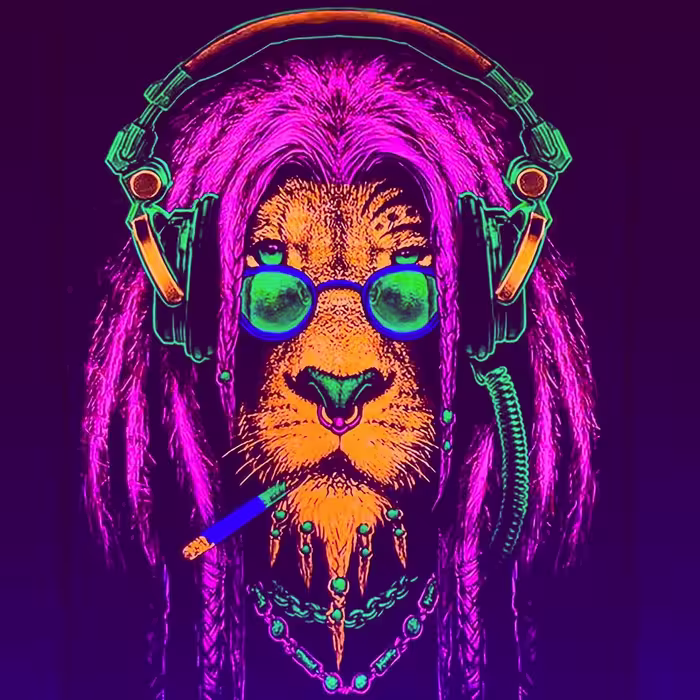 تابلو بلک لایت با طرح شیر 2 سایز 30 در 40 سانتی متر Blacklight