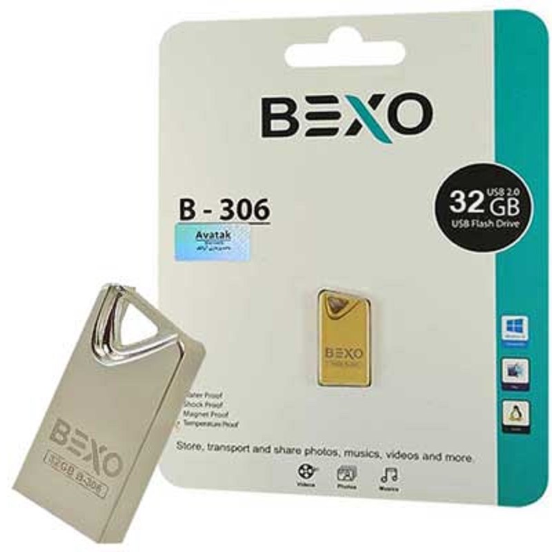فلش 32 گیگ بکسو B-306 با گارانتی مادام العمر آواتک