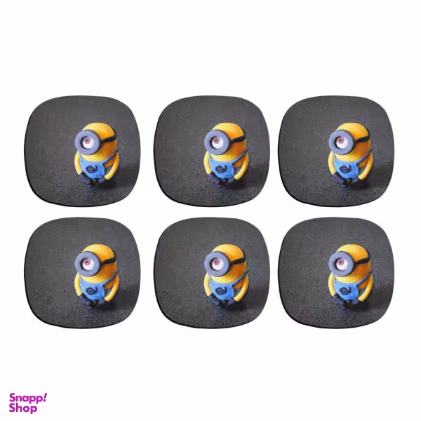 زیر لیوانی ترمه طراحان ایده مدل مینیون خجالتی کد cfp012 بسته شش عددی