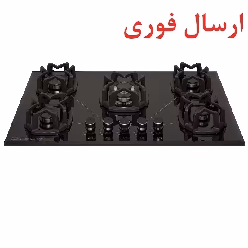 اجاق گاز صفحه ای 5 شعله مدل G13 شیشه نشکن ضدضربه (ارسال فوری پس کرایه)