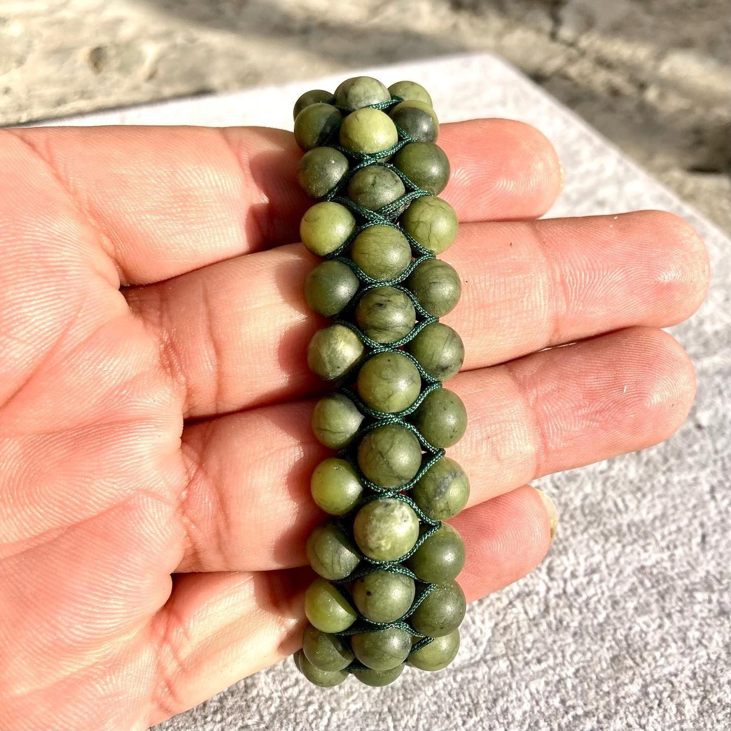 دستبند یشم سه ردیفه 