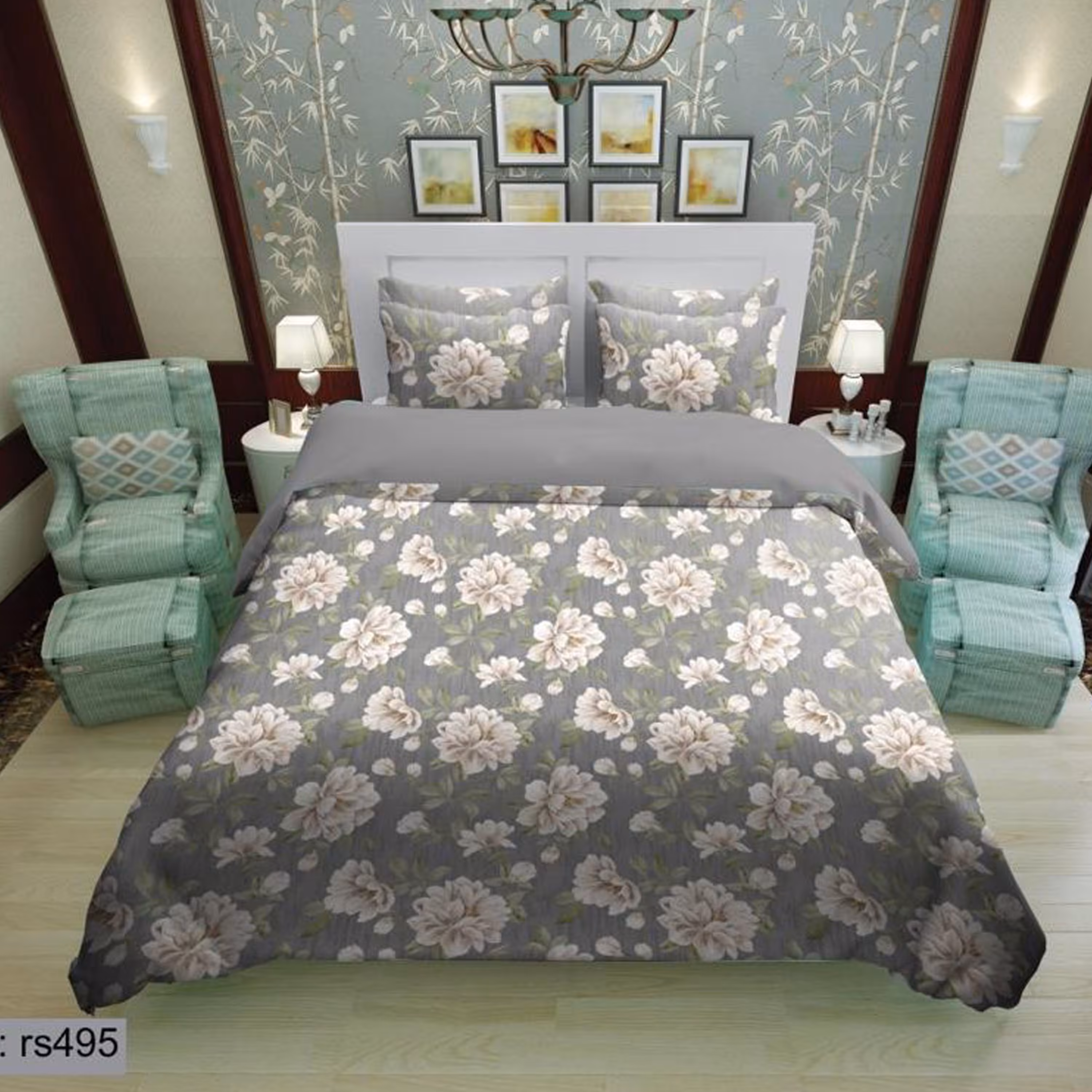 سرویس روتختی 1 نفره تنسل چاپی برندترک لند (Turk Land)  کد rs 495