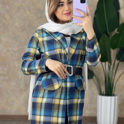 مانتو کتی زنانه نخ پنبه مدل چهارخونه