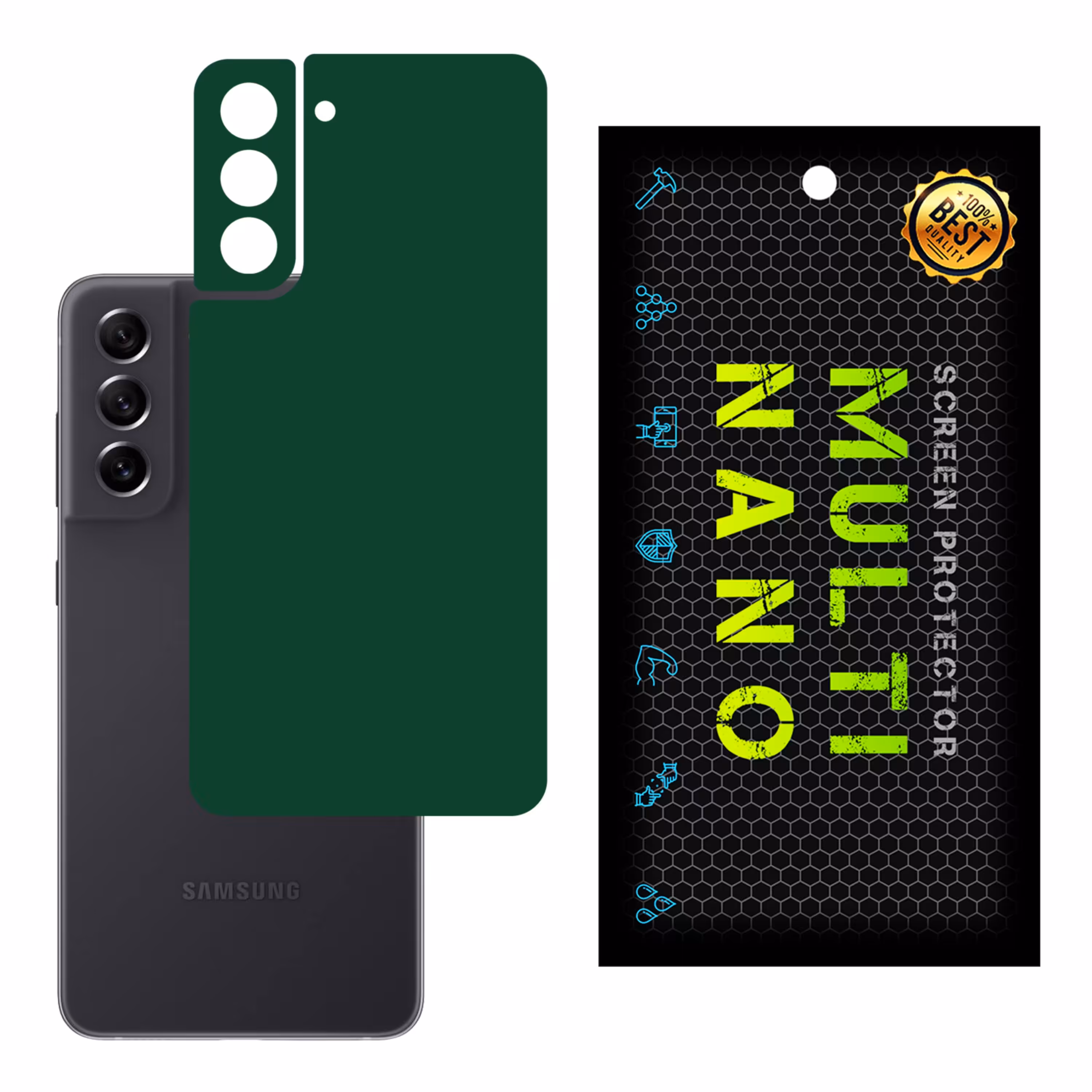 برچسب پوششی MultiNano مدل X-F1M-Green برای پشت موبایل سامسونگS21 FE