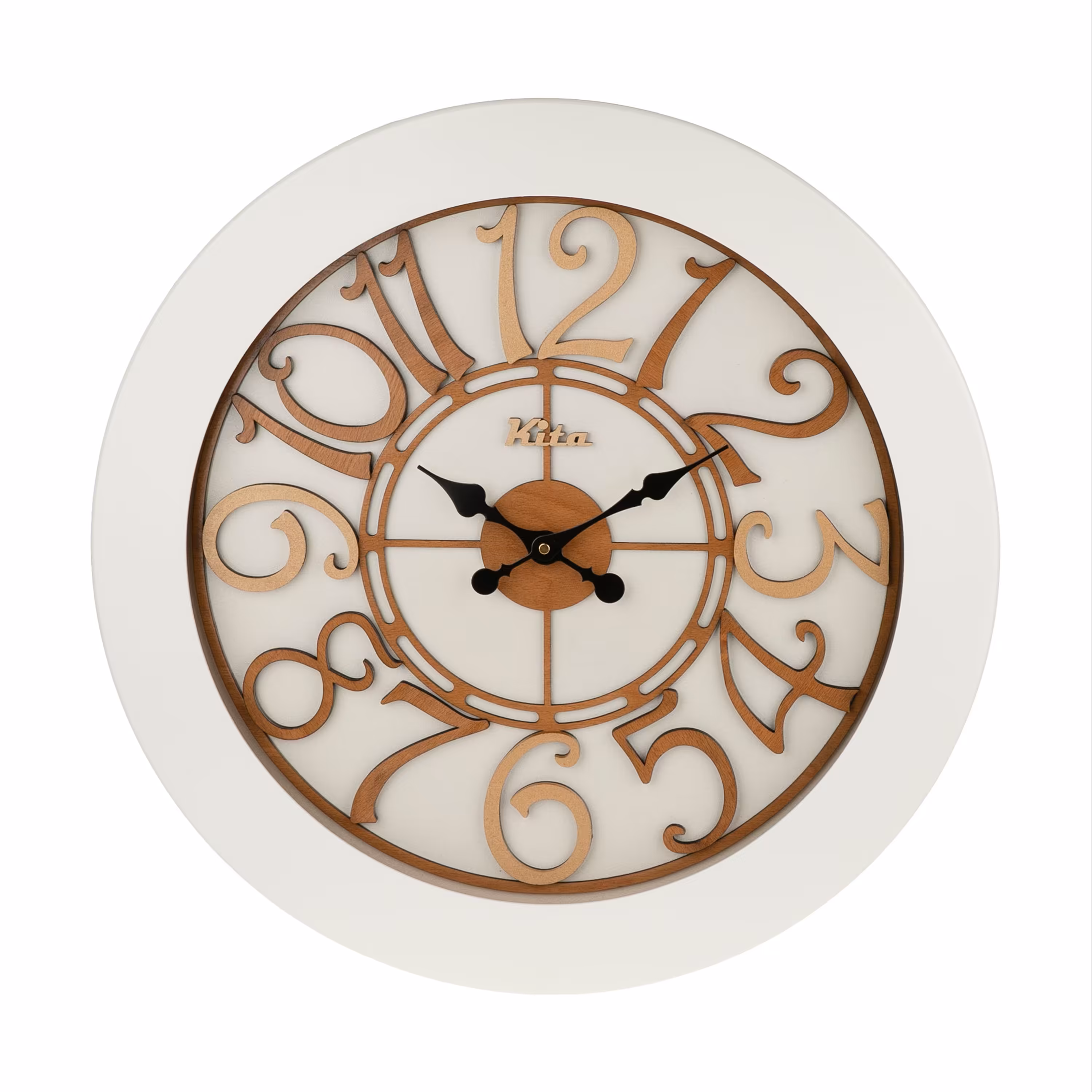 ساعت دیواری چوبی کیتا مدل رویال کد CKS 649-W60 - (قطر 60 cm)