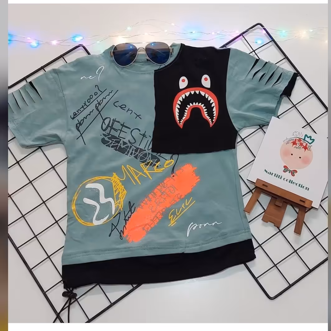 تیشرت اسپرت طرح هیولا تک رنگ و تک سایز فقط سایز 5