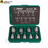 جعبه بکس 9 پارچه درایو 1/2 سری E سایز E10-E24 هنس Hans مدل 46410-9B