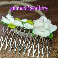 شانه شینیون طرح گل سفید