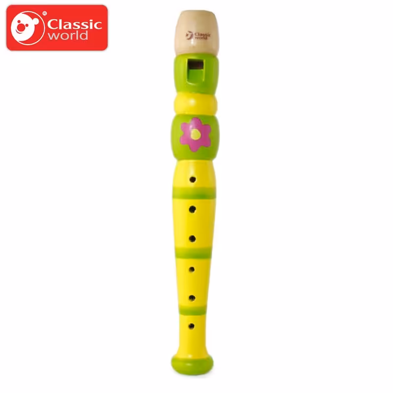 نی لبک سحرآمیز چوبی زرد سبز Classic World مدل Princess Flute 2621
