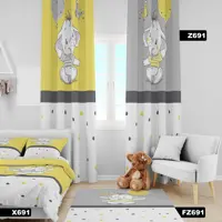 پرده اتاق خواب کودک طرح فیل بادکنکی 3 بروا گالری با کیفیت و دوخت بسیار عالی