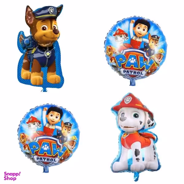 بادکنک فویلی مدل سگ های نگهبان مجموعه 4 عددی