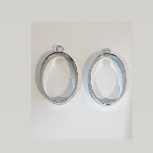 گوشواره نقره ای تو خالی مدل بیضی