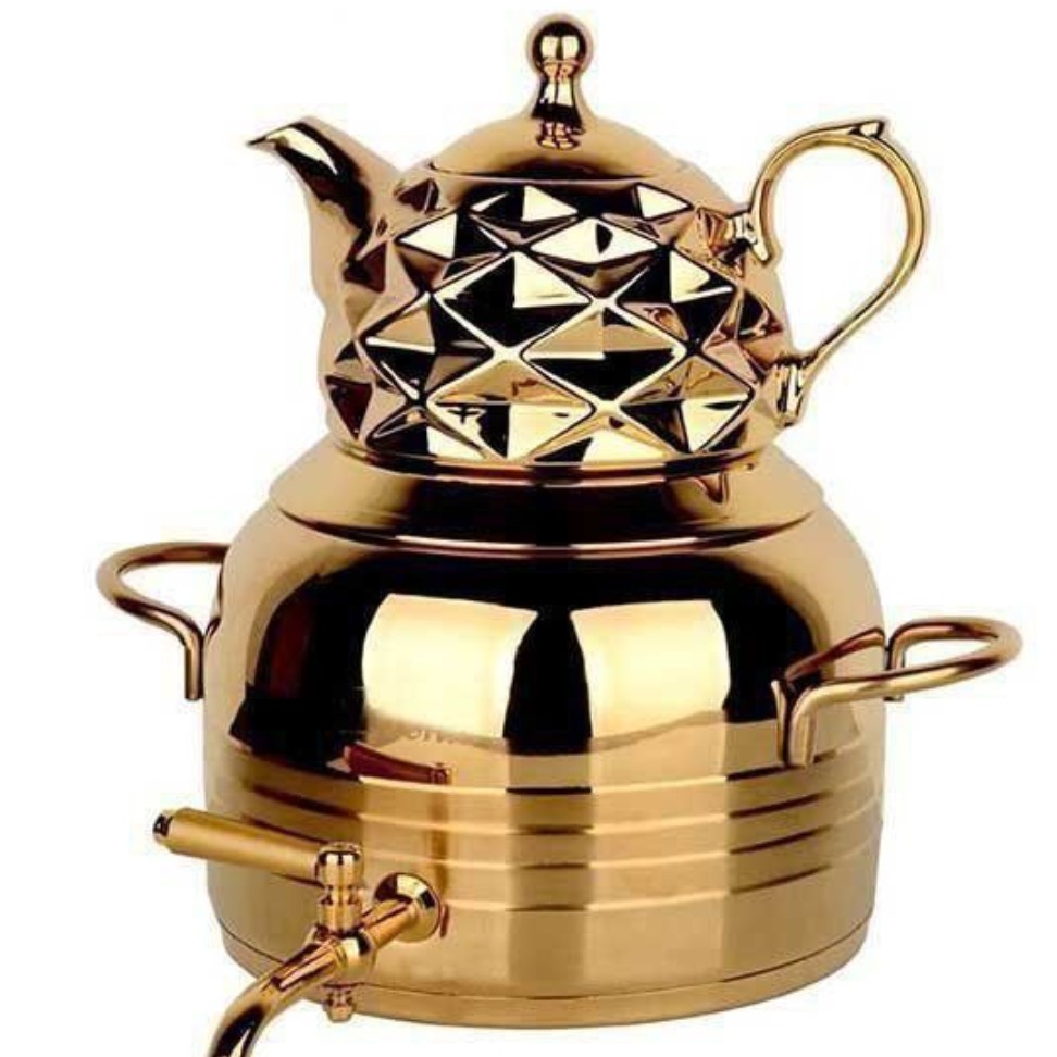 کتری قوری راشا رنگ طلایی با ضمانت