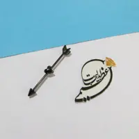 پیرسینگ گوش واقعی  طرح  تیر و قلب نیازمند به سوراخ بودن گوش از جنس استیل رنگ ثابت