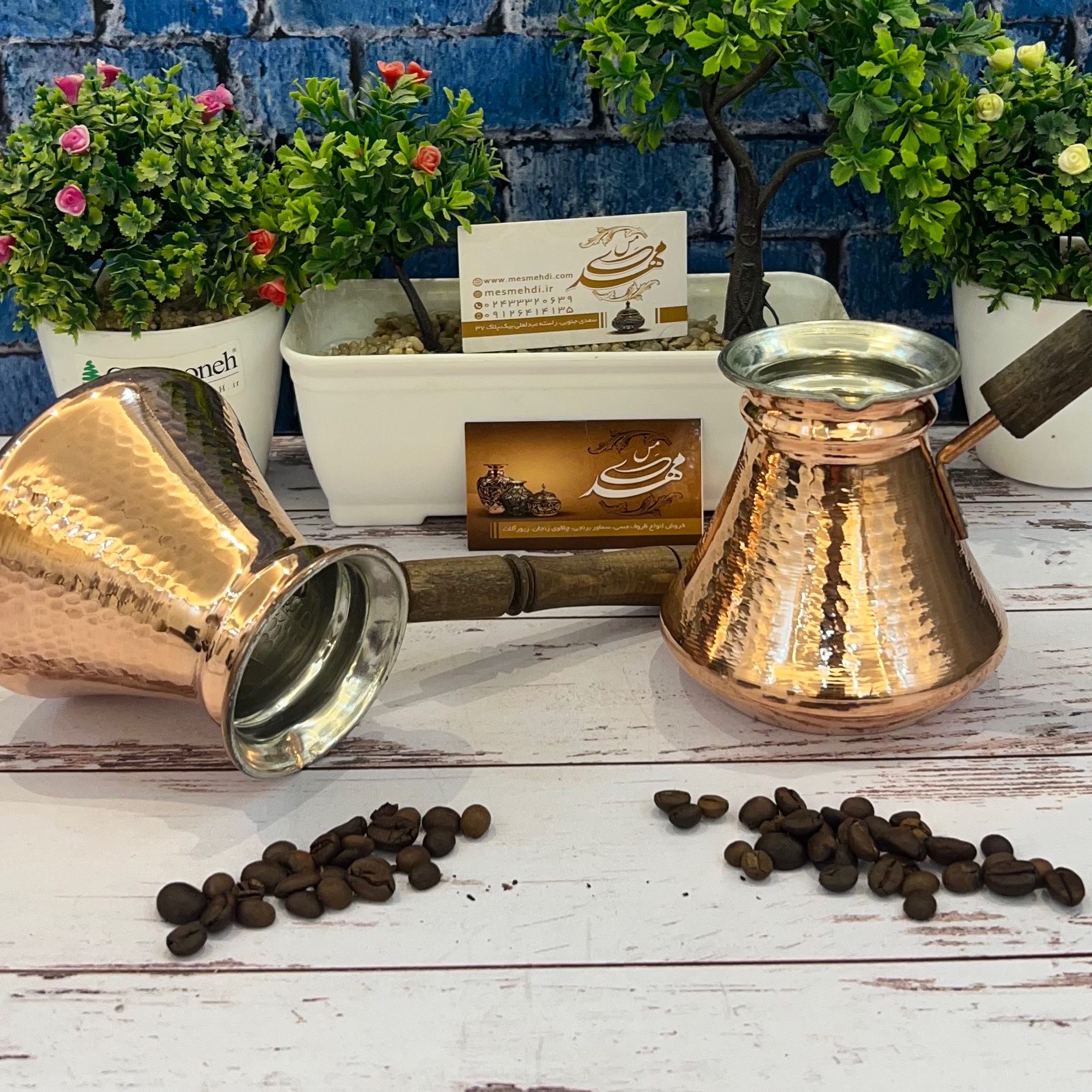 قهوه جوش مسی تمام چکشی زنجان مناسب 2 و 3 شات