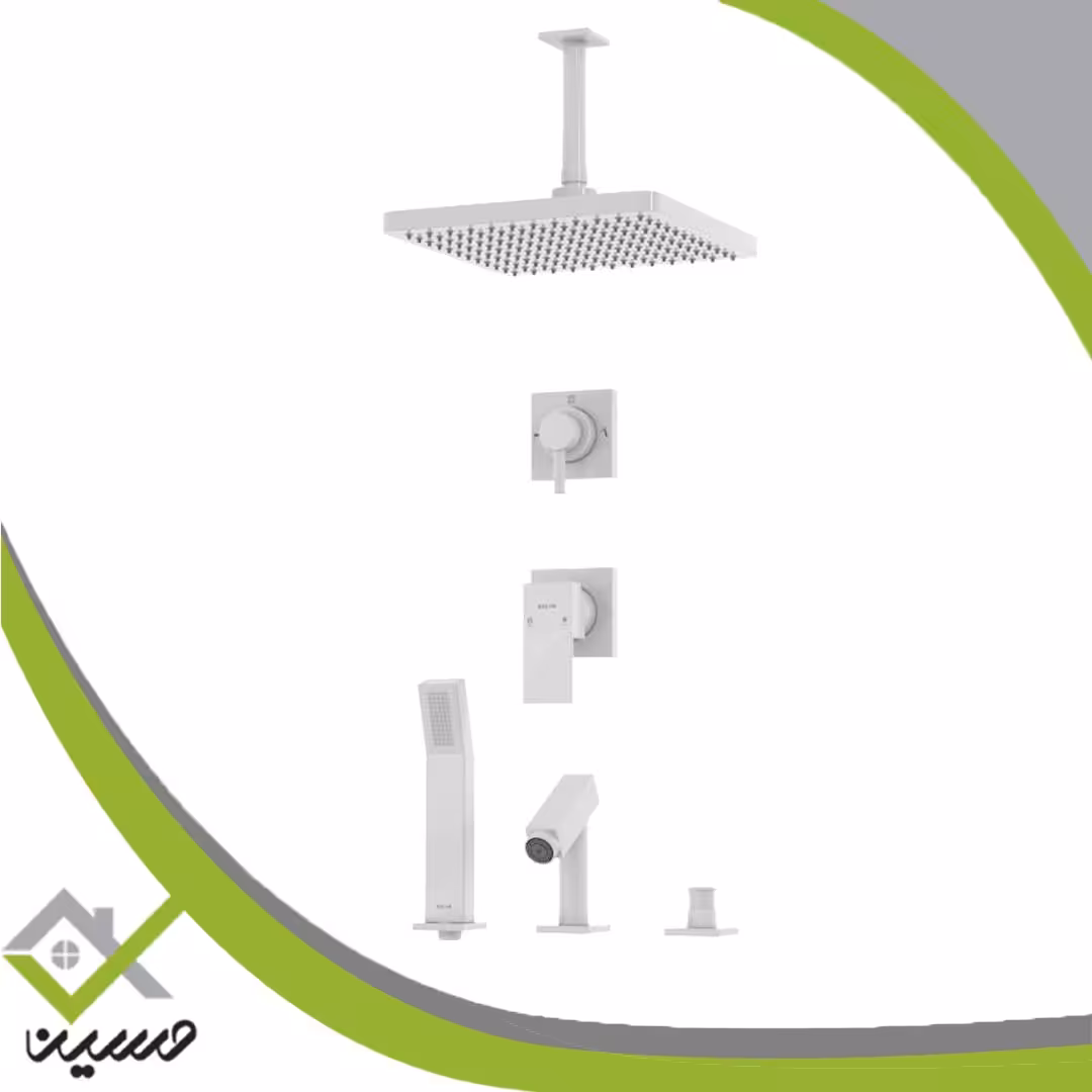 ملزومات دوش تیپ 5 لاکچری کلار مدل فلت سفید(هزینه ارسال پس کرایه است)