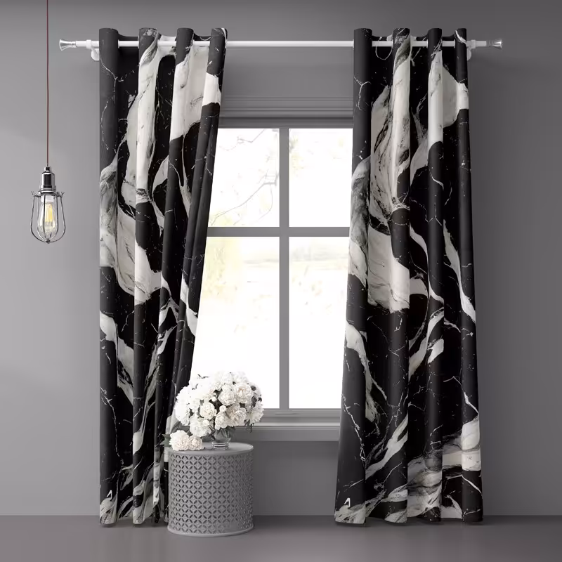 پرده پانچی طرح سنگ مرمر کد 011 سایز 140 در 280