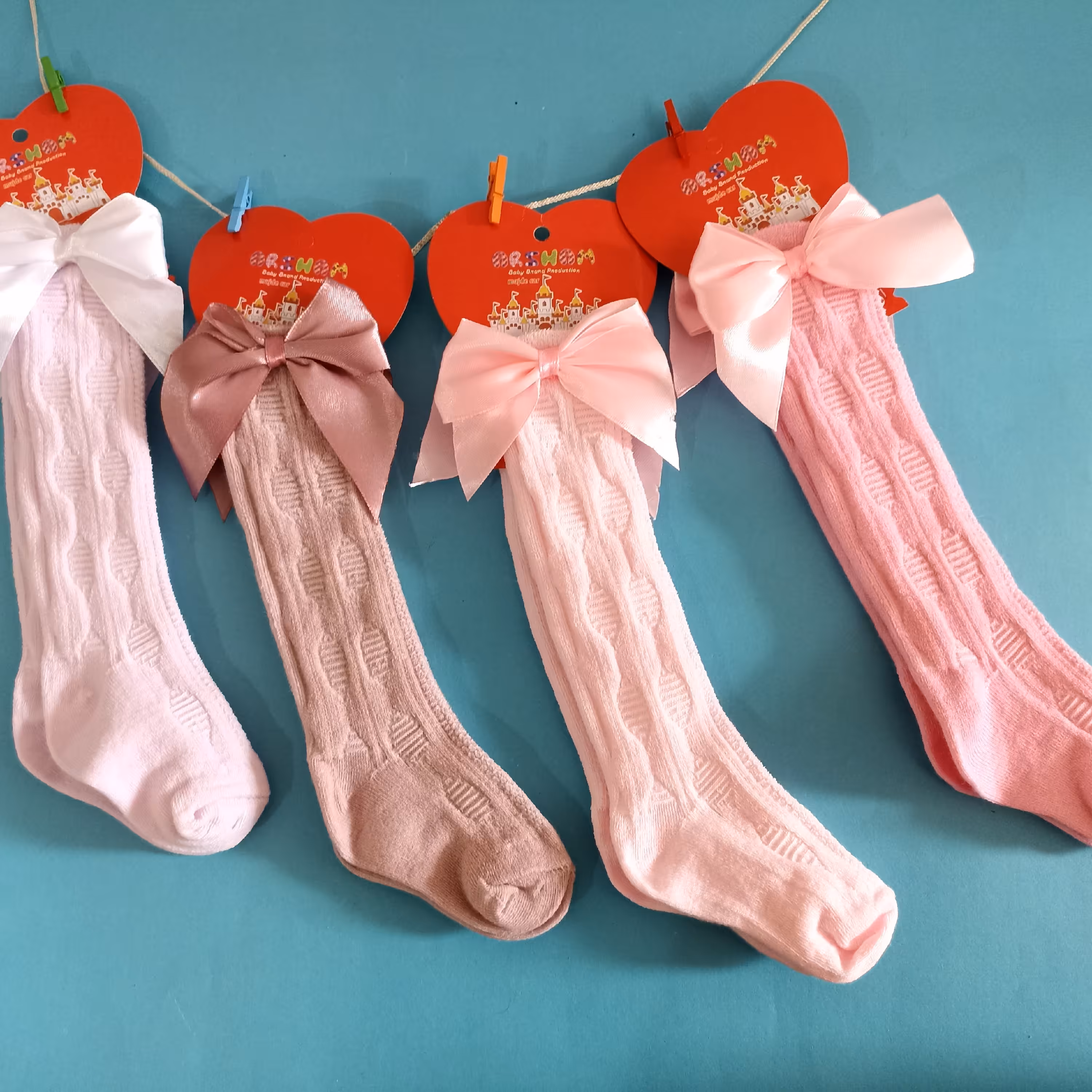 حوراب نیم ساق نوزادی طرحدار طرح سرخود کیفیت عالی کاروارداتی