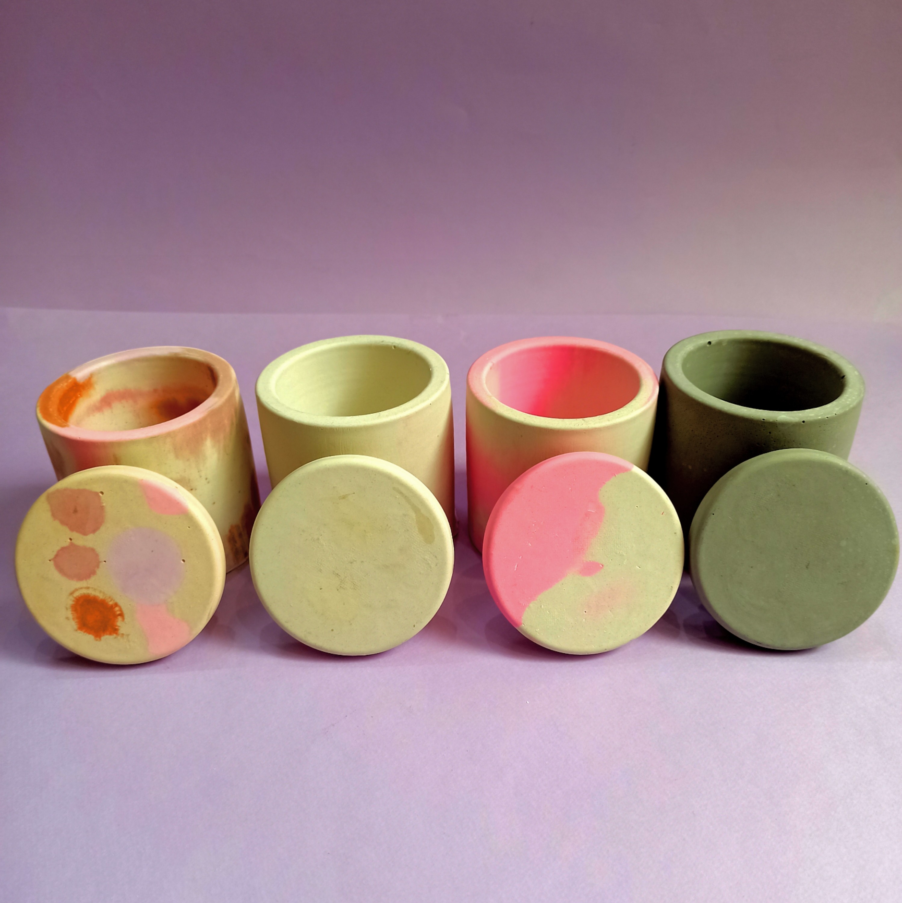 شات درب دار ارتفاع 9 قطر 7 شات بتنی ضد آب شده مخصوص استفاده روزمره، کارهای هنری مثل شمعسازی و دکوری 