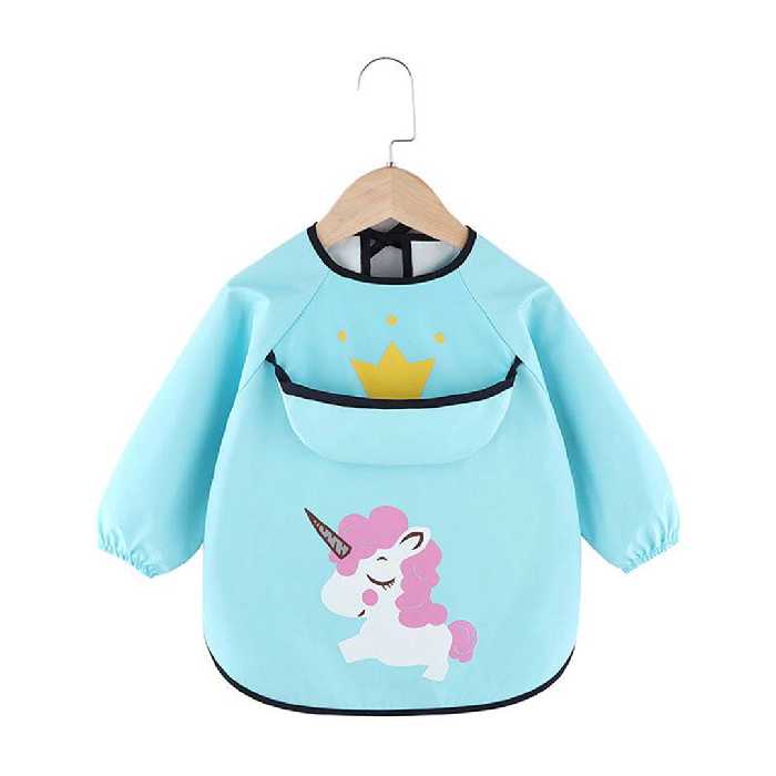 پیشبند آستین دار یونی کورن آبی