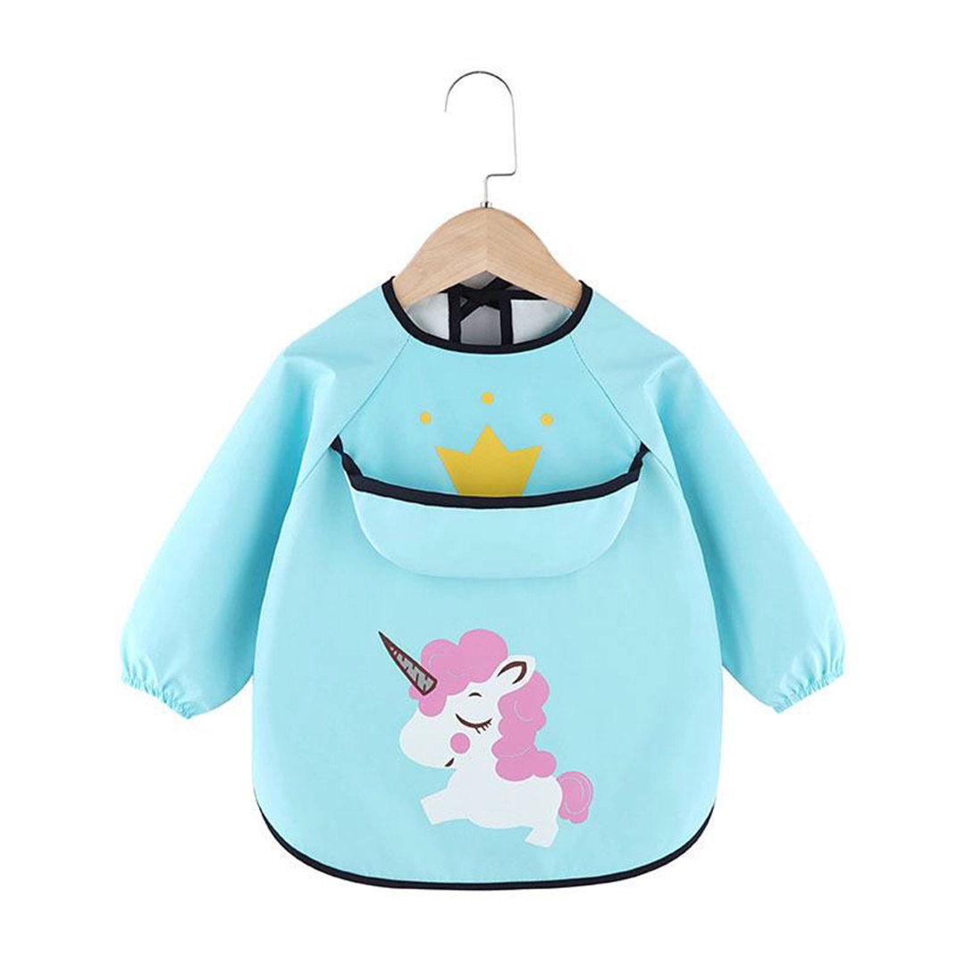 پیشبند آستین دار یونی کورن آبی