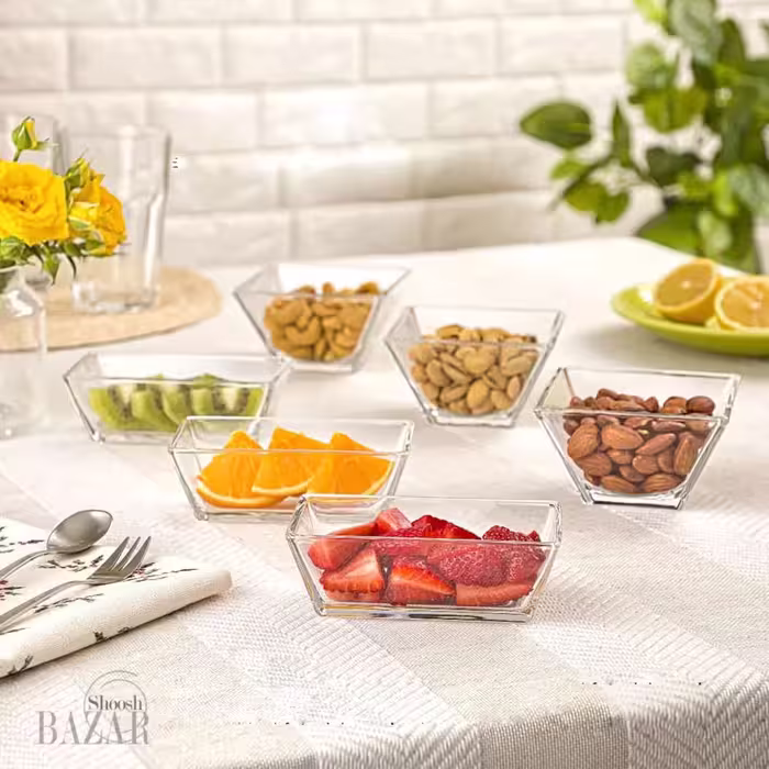 پیاله پذیرایی شش عددی مستطیل لیمون کد 2091
