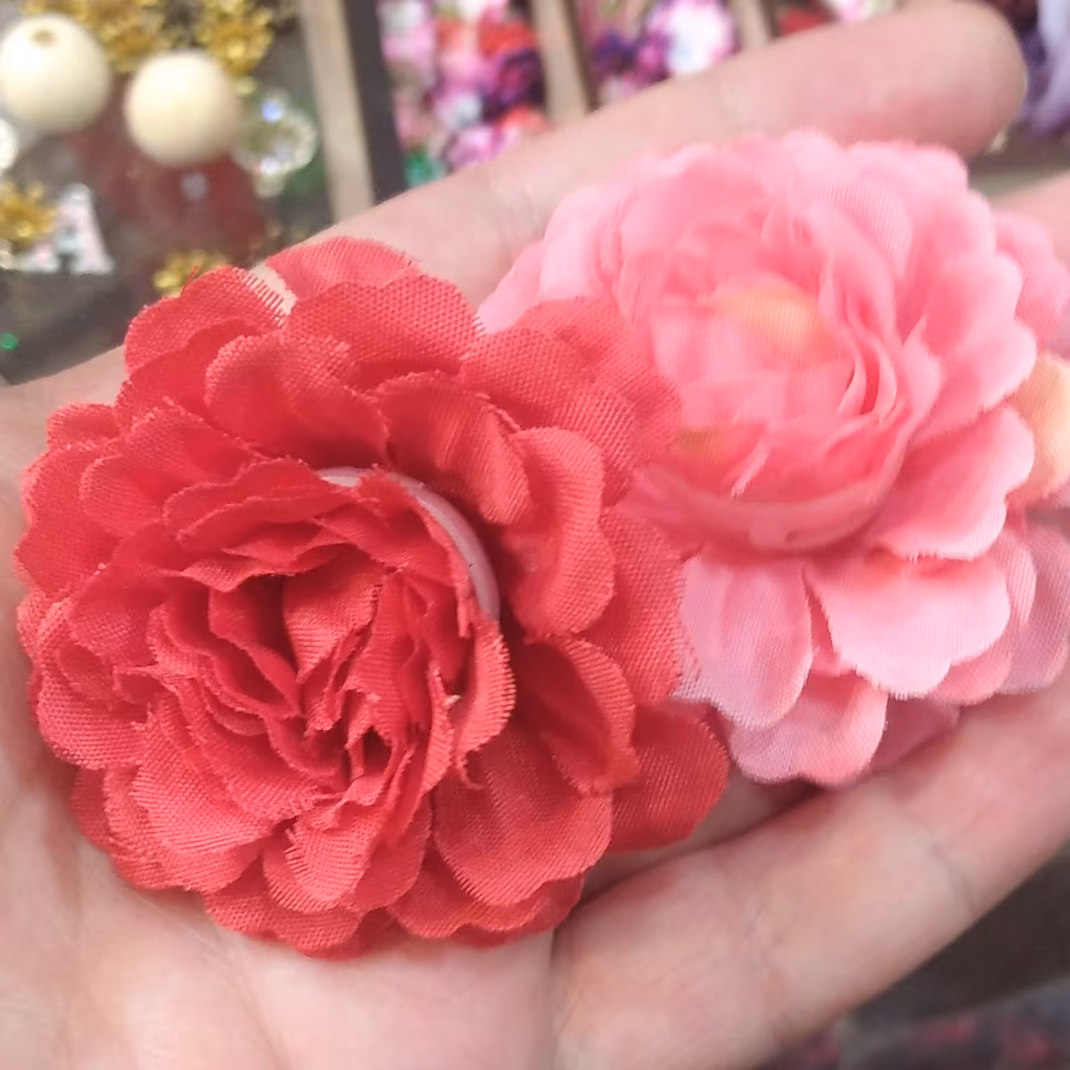 گل میخک 5 سانت در 2 رنگ قرمز-صورتی 1 عدد ب انتخاب شما 