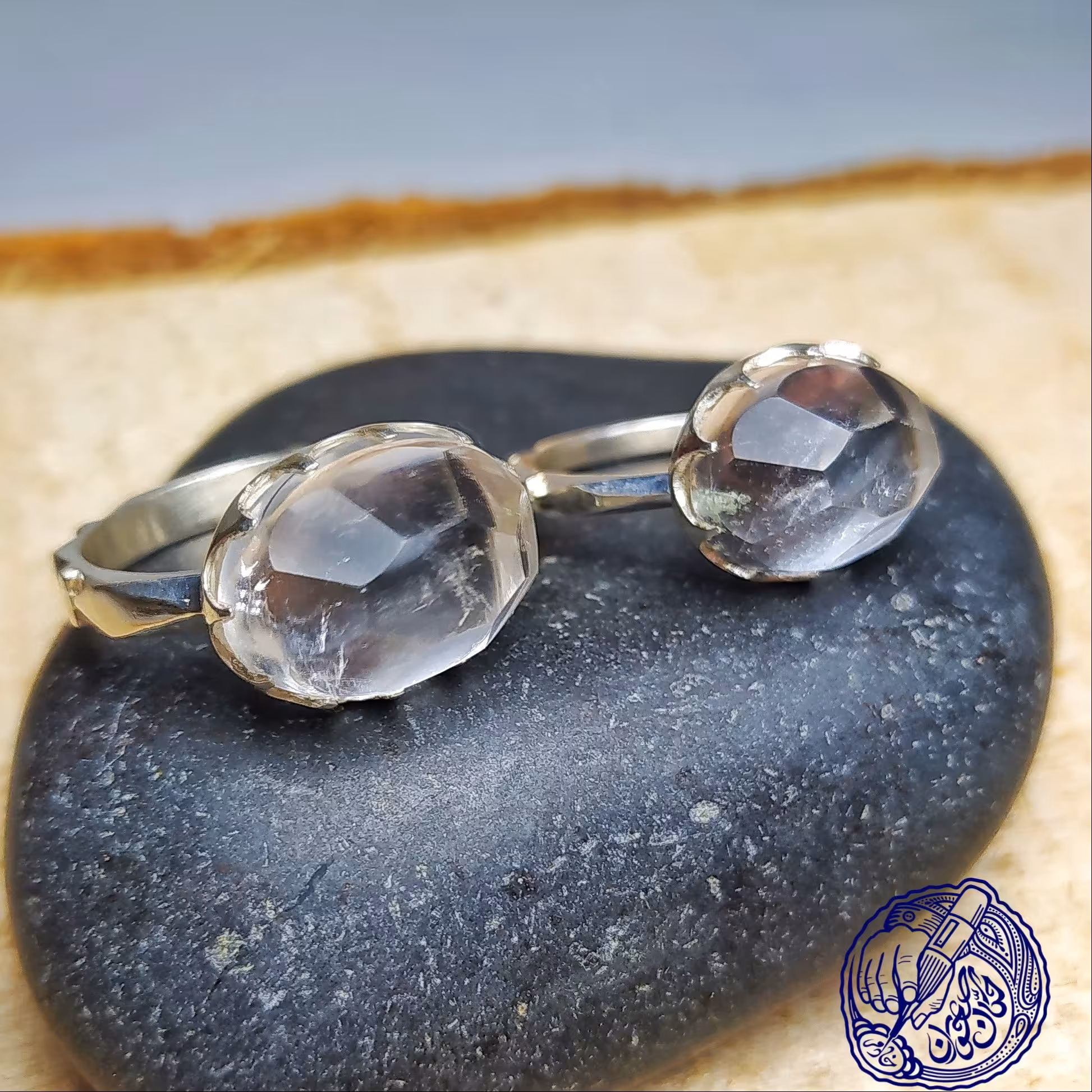 انگشترهای جفتی دُرنجف با تراش جواهری و رکاب دستساز