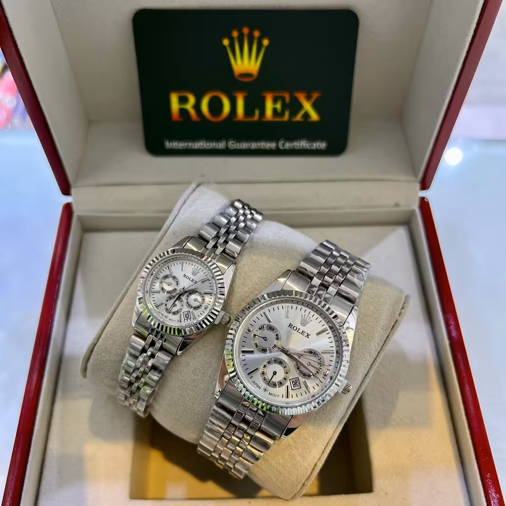 ست ساعت رولکس طرح سه موتور کیفیت قوی با جعبه و ارسال رایگان