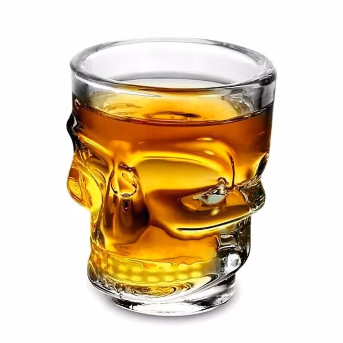 شات اسکلت (جمجمه) پکیج 6 عددی رنگ شفاف