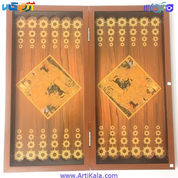 صفحه تخته نرد و شطرنج چوبی خاتم طرح عباسی