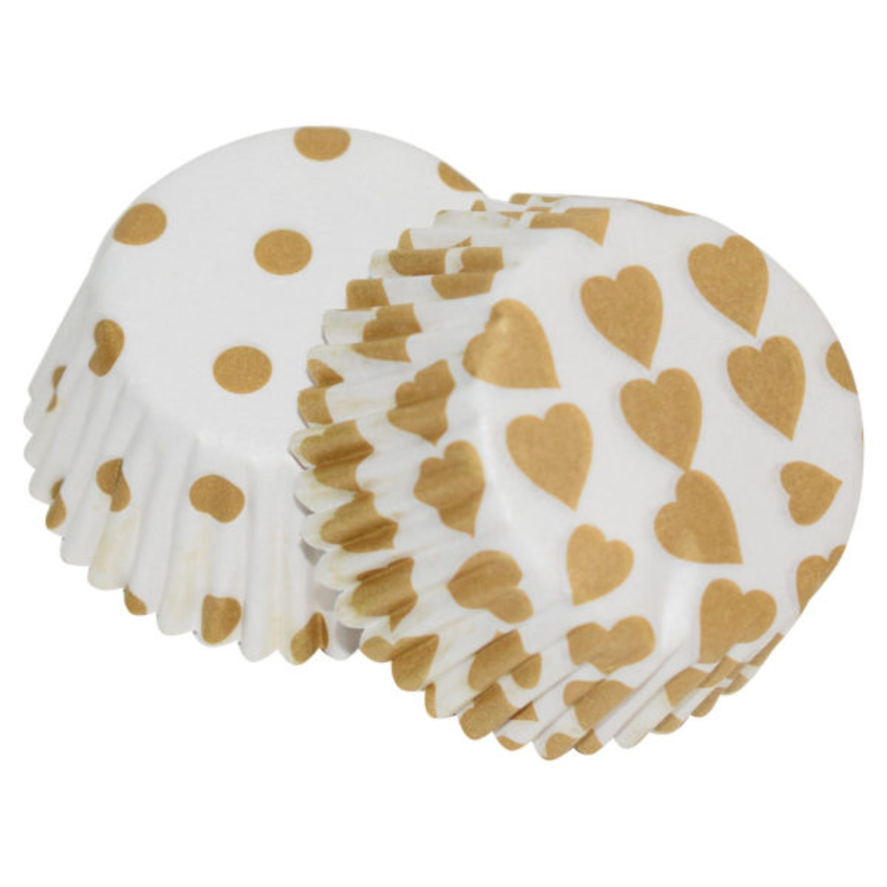 کپسول کاپ کیک طرح قلب کاپ کیک طلایی کپسول کاغذی کیک شکلاتی بسته 60تایی