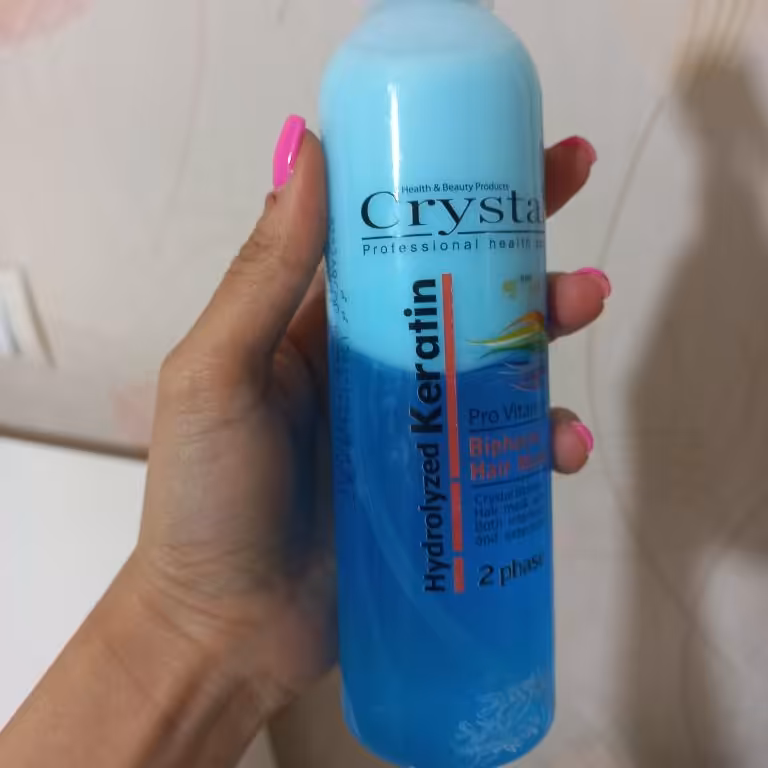 ماسک مو دو فاز آبی روزانه کریستال مدل Hydrolyzed Keratin حجم 250 میلی لیتر
