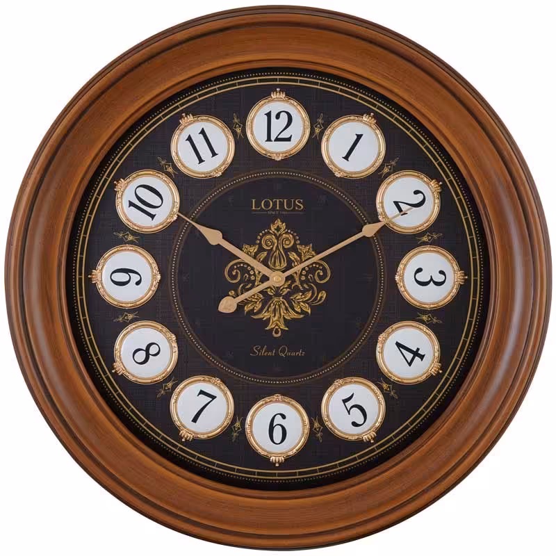 ساعت دیواری چوبی لوتوس مدل 013 سایز 60