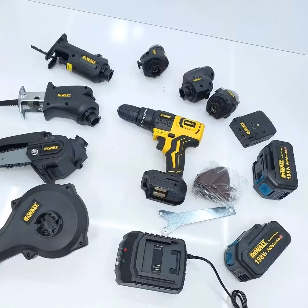 پک 9کاره شارژی مارک دیوالت 
دریل شارژی 3 حالته چکشی 
اره شارژی 15 سانتی 