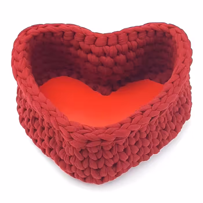 خرید سبد طرح قلب قلاب بافی تریکو