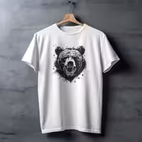 تیشرت سفید اسپان طرح خرس