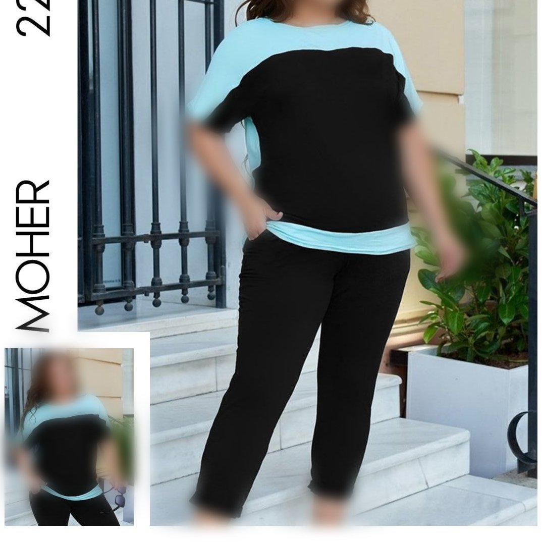 ست تیشرت و شلوار راحتی سایز بزرگ 22005