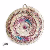 سفره حصیری رنگی طرح حلما - ساخته شده از برگ نخل  سایز80 سانتی از برند اسپند