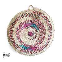 سفره حصیری رنگی طرح حلما - ساخته شده از برگ نخل  سایز80 سانتی از برند اسپند