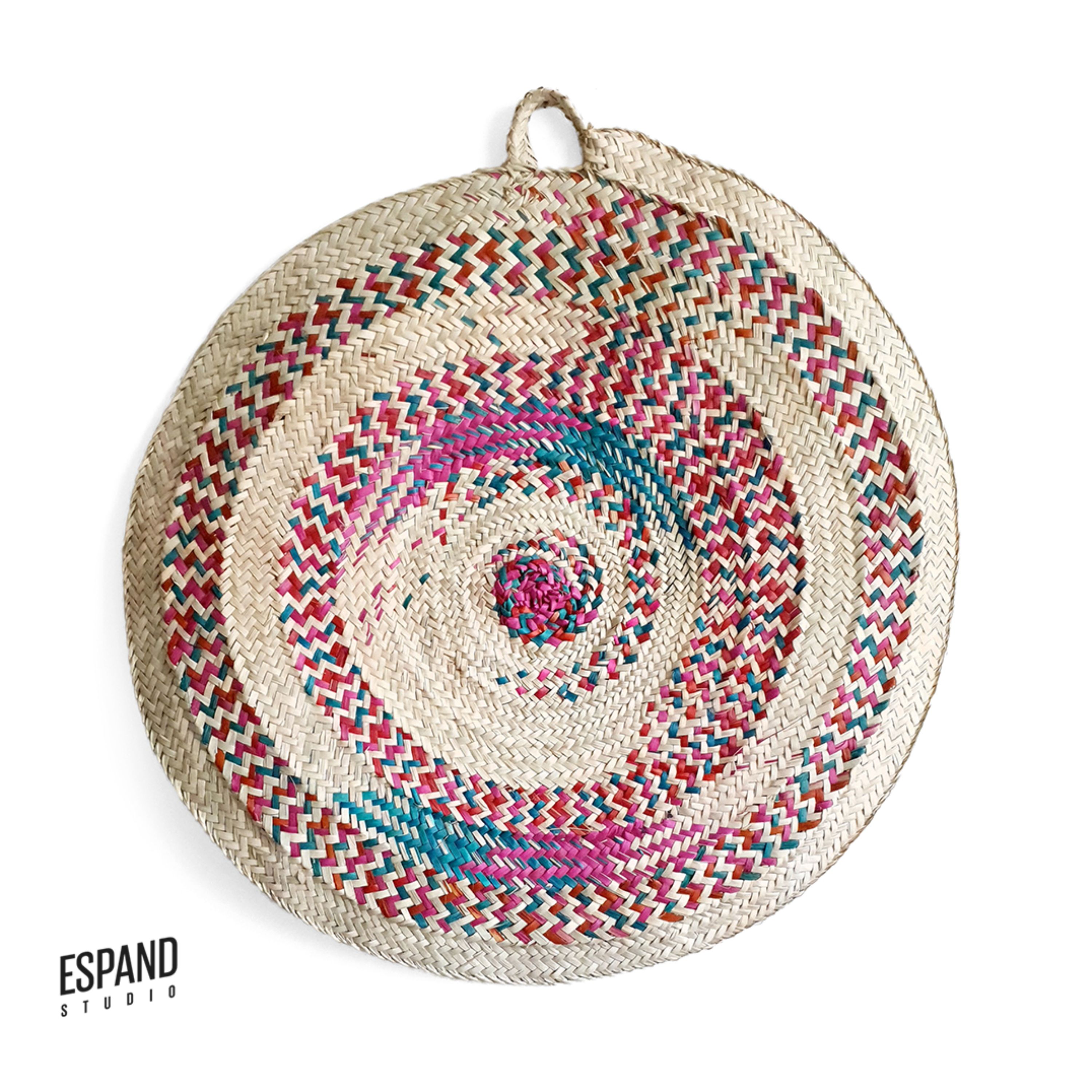 سفره حصیری رنگی طرح حلما - ساخته شده از برگ نخل  سایز80 سانتی از برند اسپند