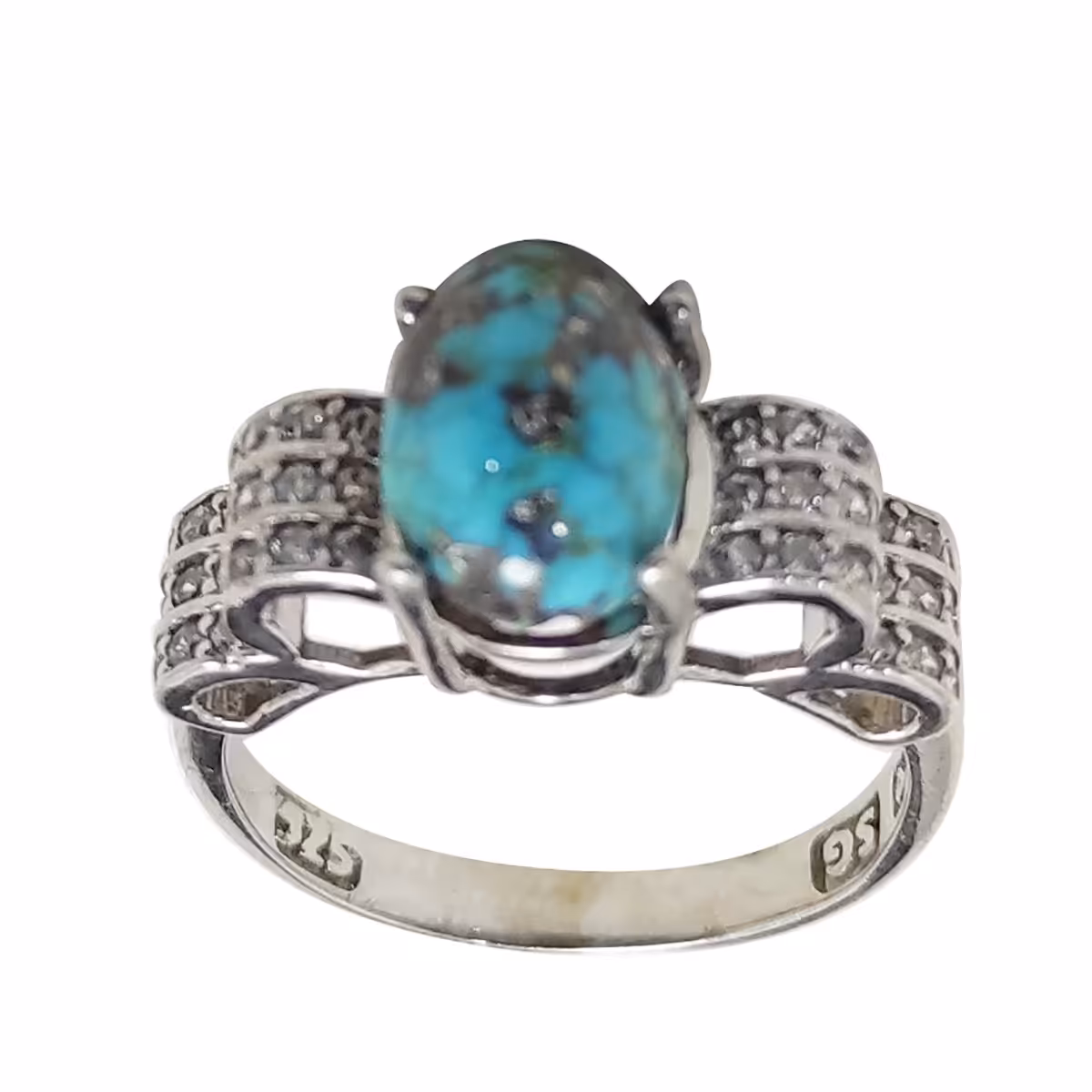 انگشتر نقره زنانه سلین کالا مدل فیروزه نیشابور طبیعی کد Mps-12627649